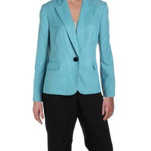 Le Suit Woman Teal and Black Pant Suit 20W